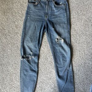 GRLFRND Blue Distressed Skinny Jeans